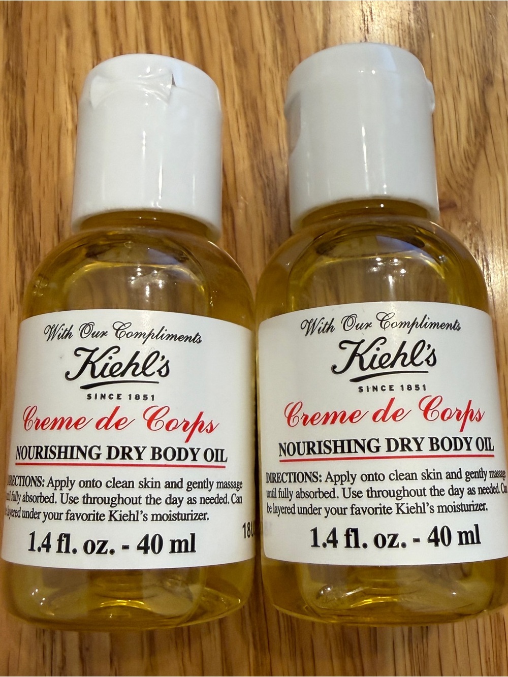 Kiehl’s Creme de Corps Nourishing Dry Body Oil Duo 1.4 oz x2 | New